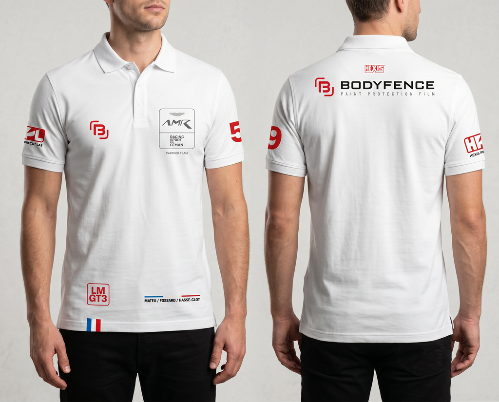 Polo blanc BODYFENCE CLM 24h du Mans