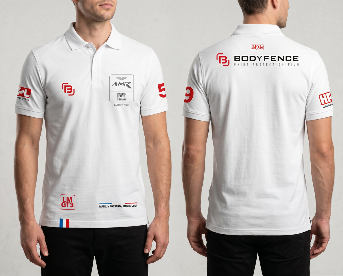 Polo blanc BODYFENCE CLM 24h du Mans